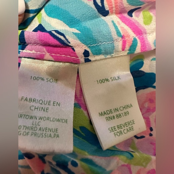 Lilly Pulitzer Elsa Silk Top Size M (c5 - Picture 10 of 12